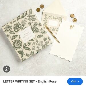 Rifle Paper Co. English Rose Letter Set - Cream and Green